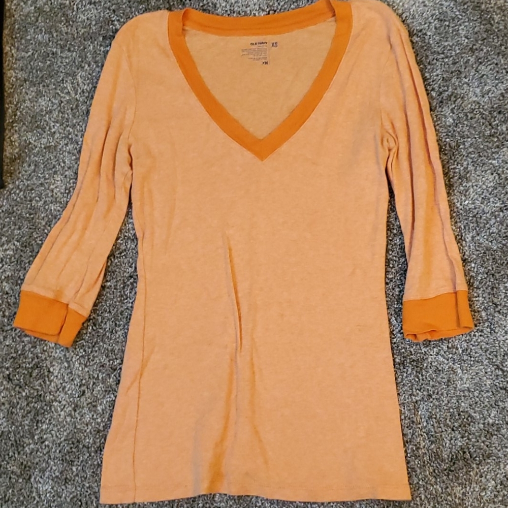 Orange 3/4 sleeve tee